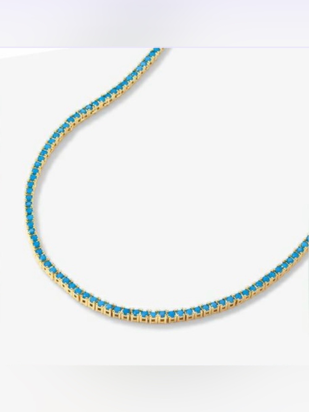 Melinda Maria Gold/Blue “Baby Heiress Tennis Necklace”